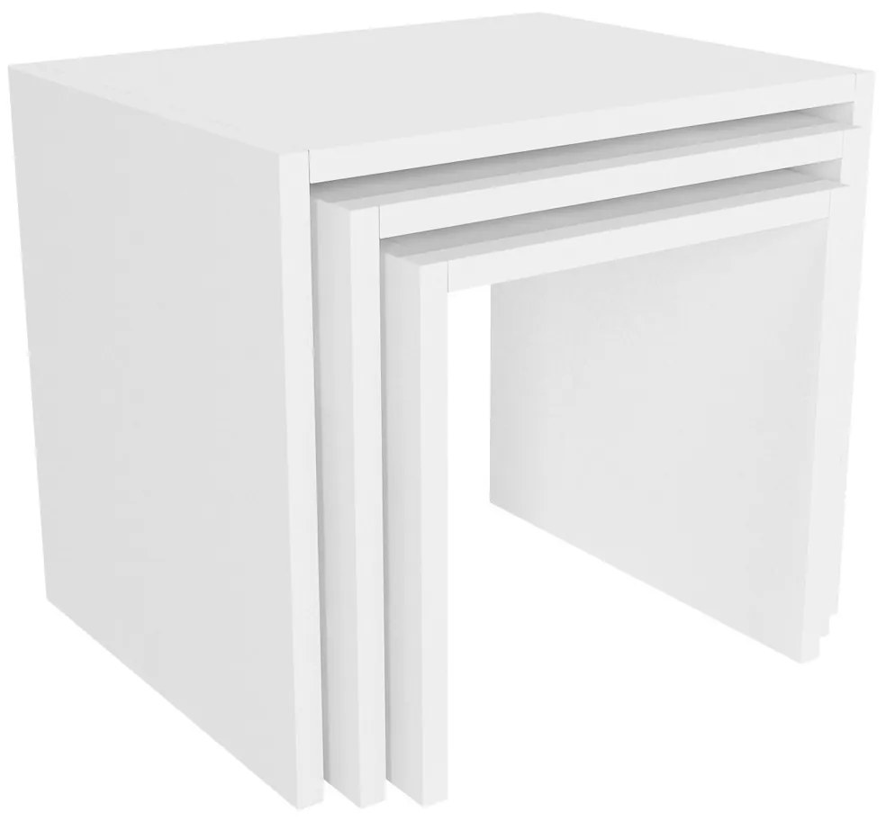 Odkladací stolík Zariel White, 3 ks
