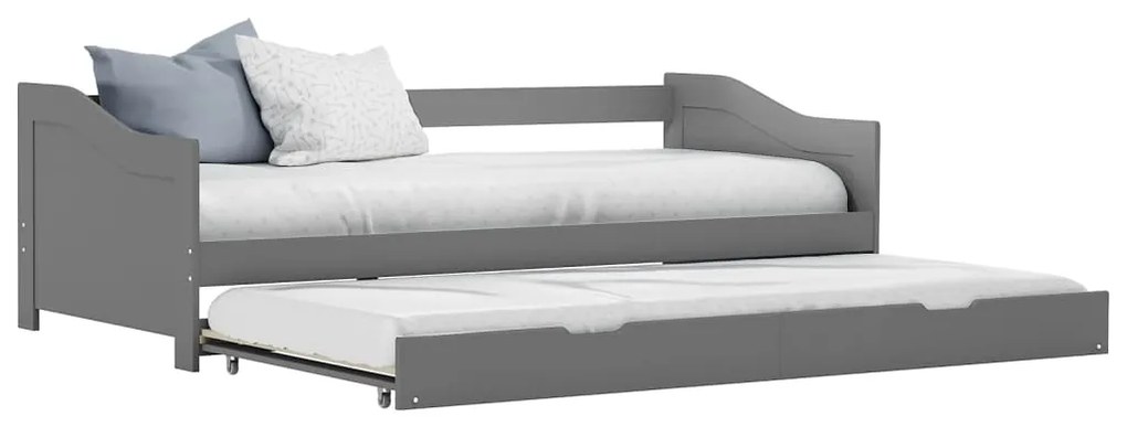 vidaXL Rám rozkladacej pohovky sivý 90x200 cm borovicové drevo
