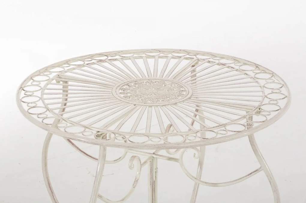 Súprava kovových stoličiek a stola Aldeano (SET 2+1) - Krémová antik