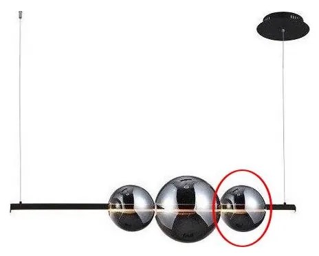 Azzardo - Náhradné sklo k lustru SANDRA čierna/chrómová - malé pr. 15 cm