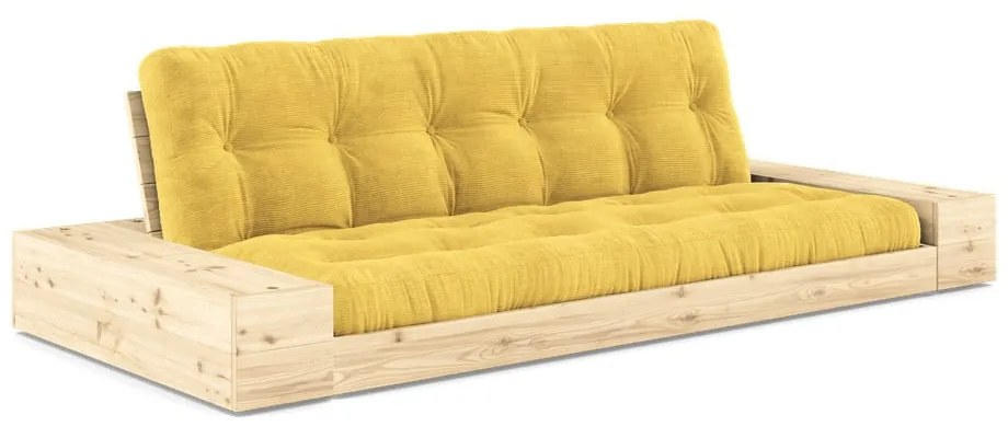 Žltá menčestrová rozkladacia pohovka 244 cm Base – Karup Design