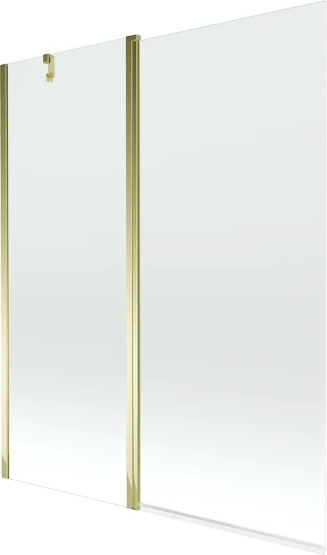 Mexen Flip, vaňová zástena 1-krídlová 140 x 150 cm, otočné krídlo, 6 mm číre sklo, zlatý profil, 894-140-101-50-00