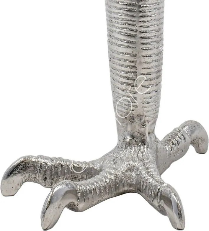2ks strieborný kovový svietnik v tvare slepačích nôh Claw - 11 * 16 * 18cm