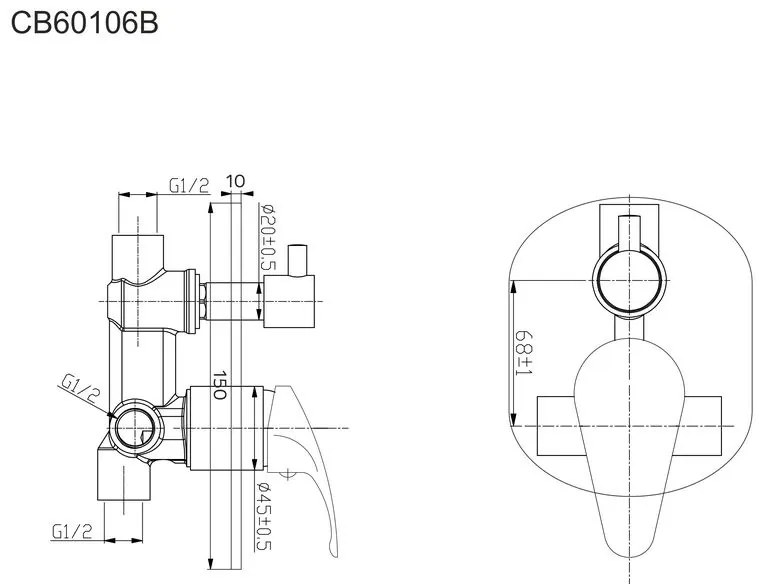 Mereo Mereo, Sprchový set Sonáta s dvojcestnou podomietkovú batérií, MER-CB650SS2