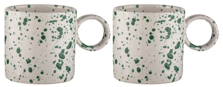Bielo-zelené hrnčeky z kameniny v súprave 2 ks 450 ml Carnival – Ladelle