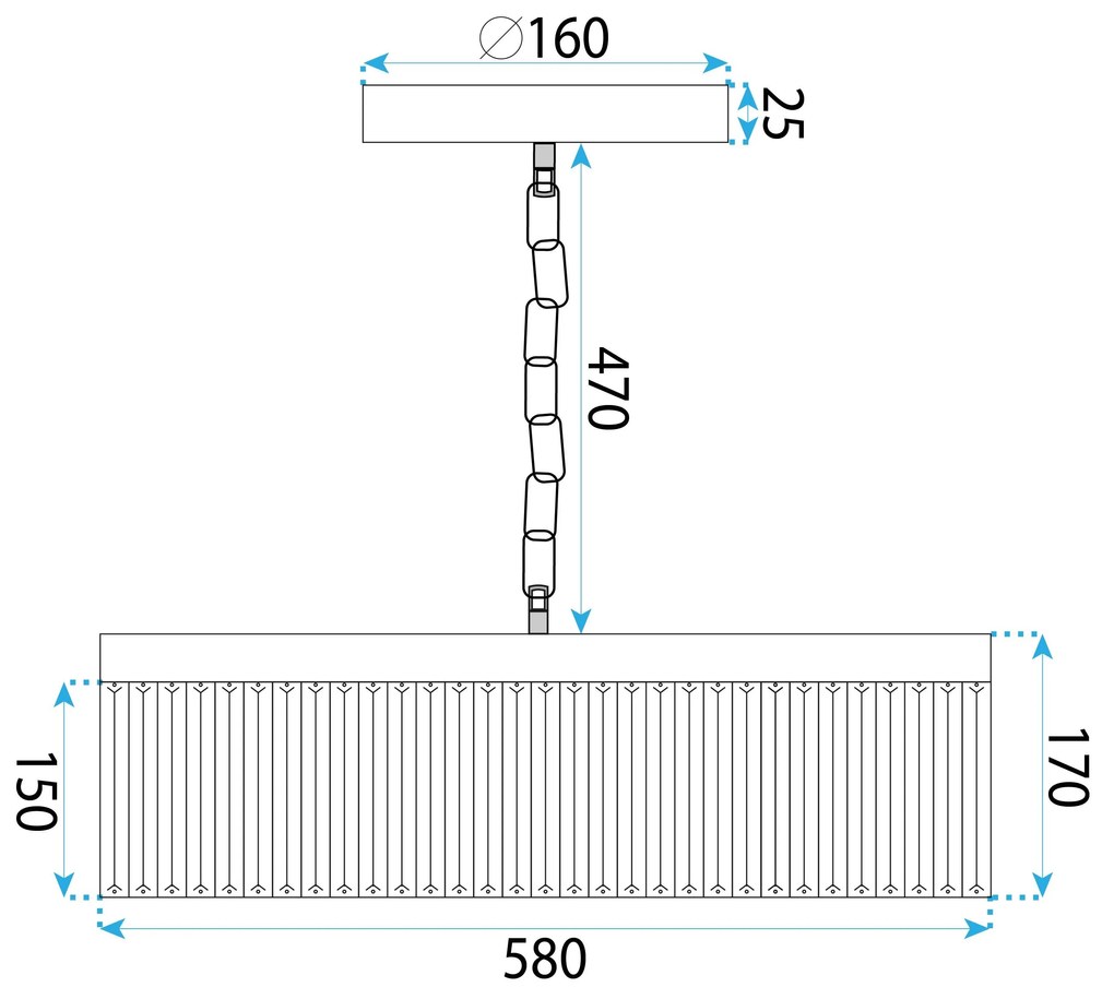 Toolight Toolight, krištáľové závesné svietidlo 8xE14, APP1531-8CP4, zlatá, OSW-06165