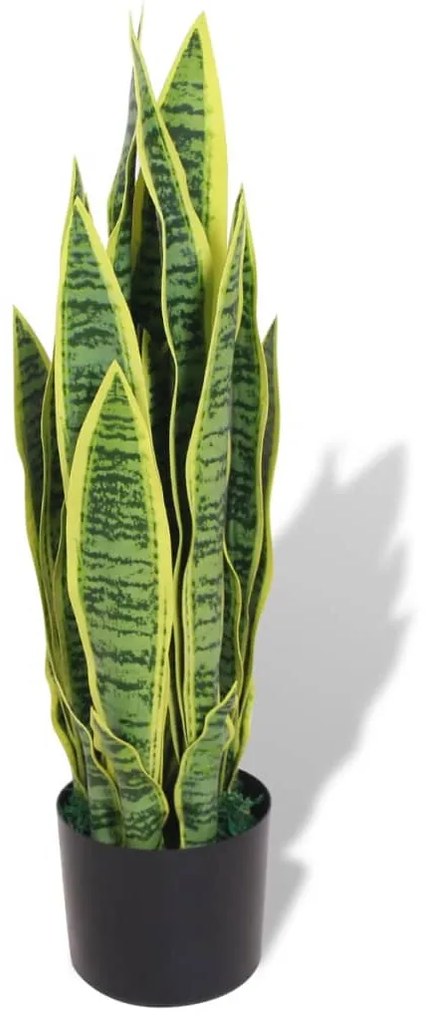 vidaXL Umelá rastlina, sansevieria s kvetináčom 65 cm, zelená