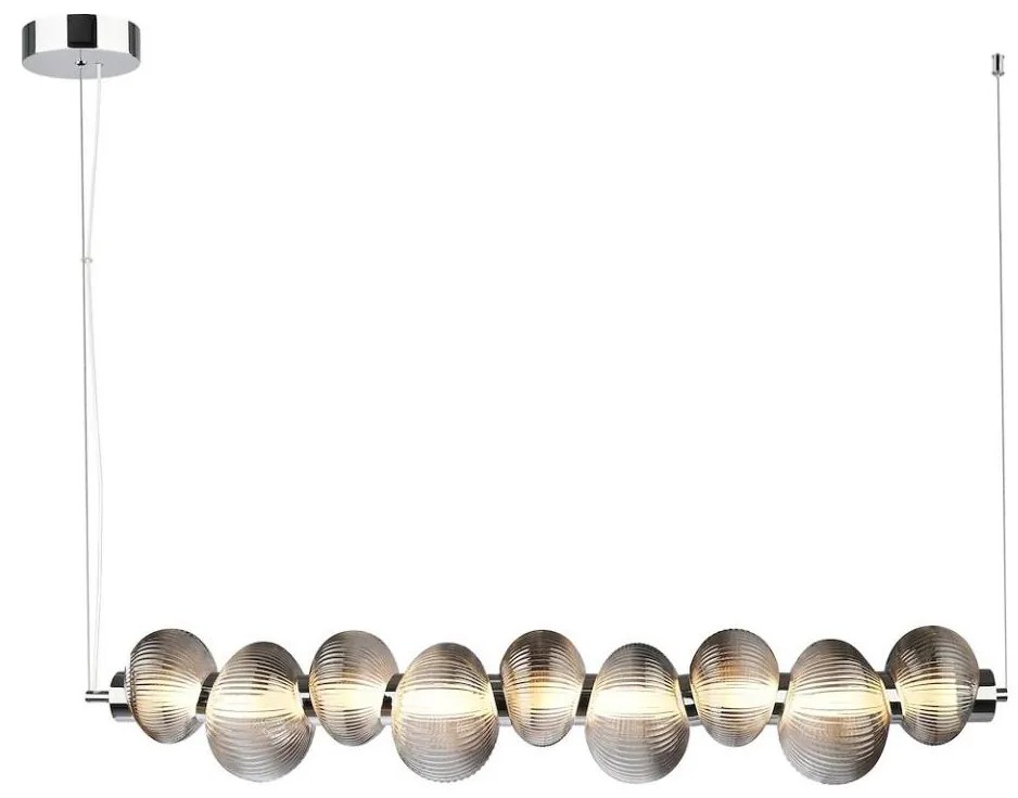 LED luster na lane BOLLA LED/32W/230V lesklý chróm/dýmovo sivá