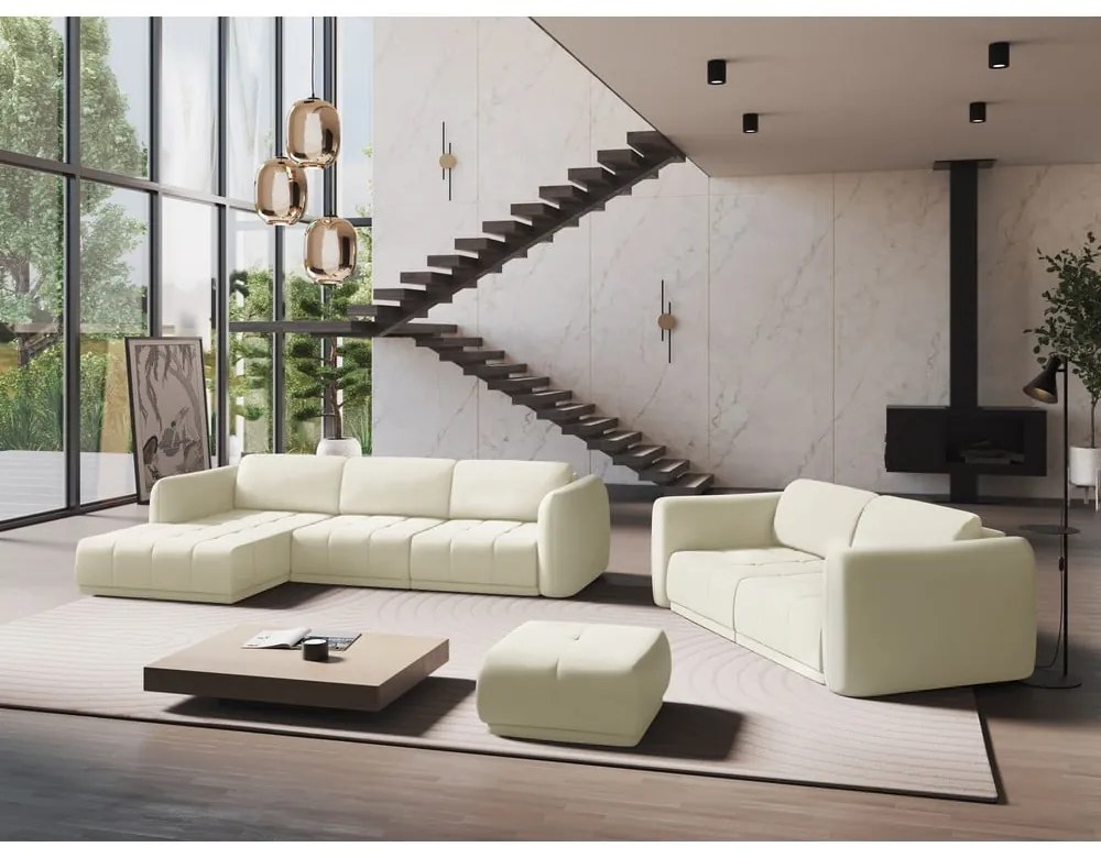 Biela rohová pohovka (ľavý roh) Hoku – Makamii