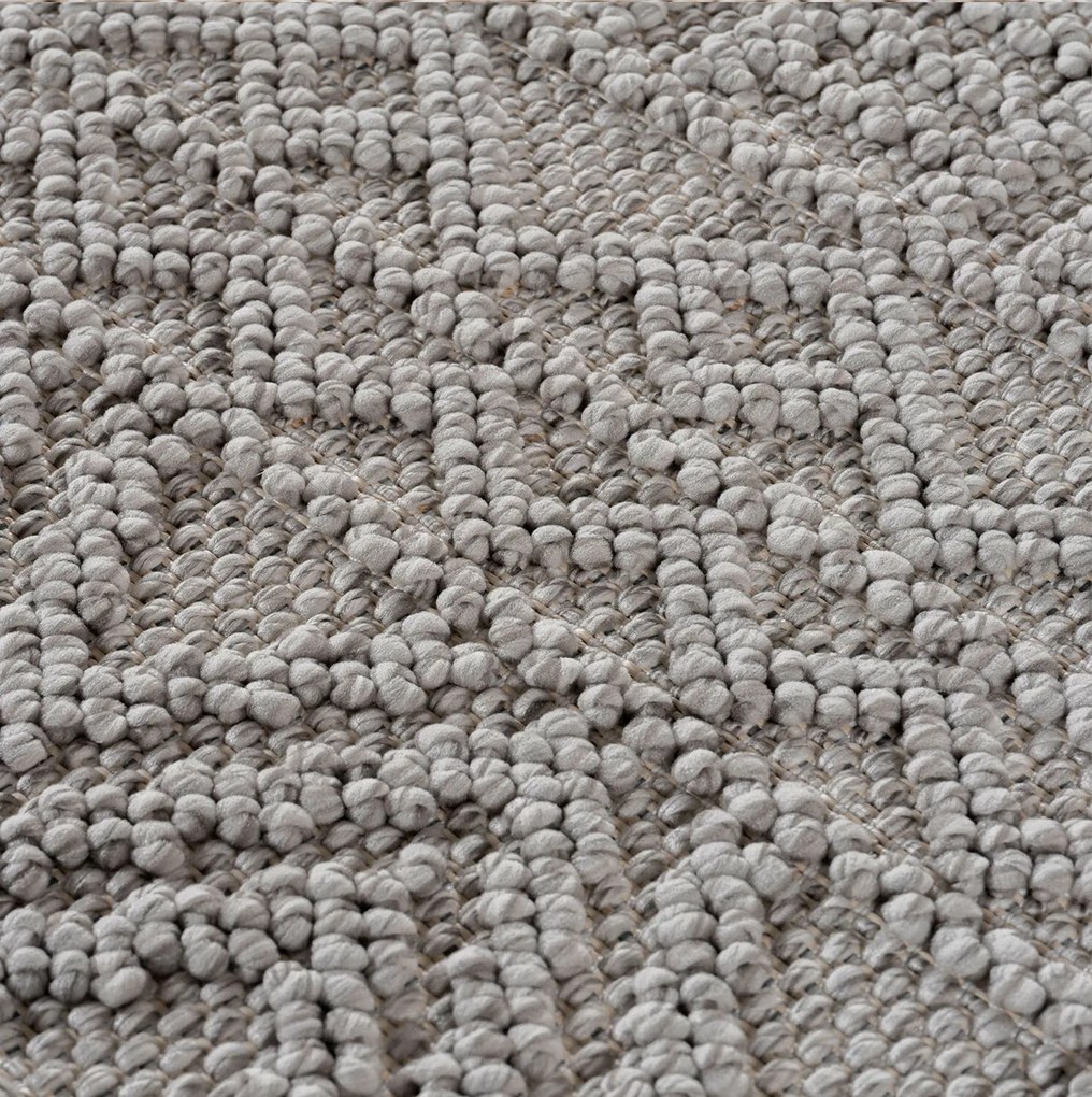 Ayyildiz, Kusový koberec Helix 2202 silver kruh, 80x80, šedá, chodba / predsieň