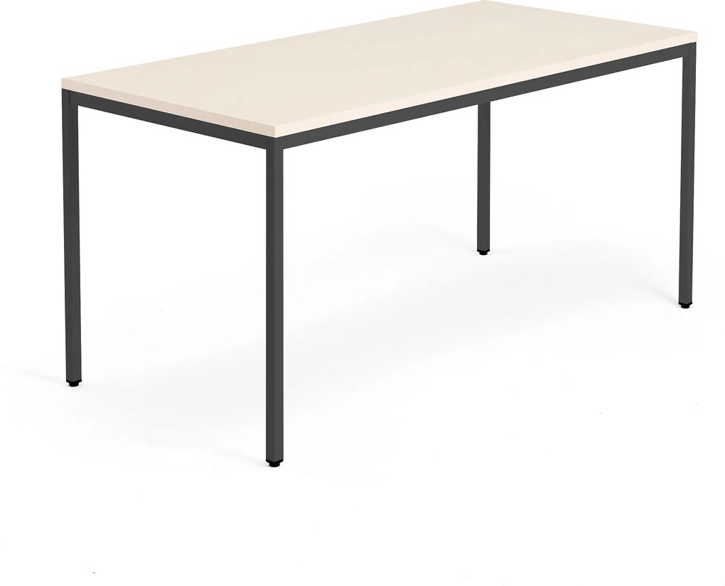 Kancelársky pracovný stôl Modulus, 1600x800 mm, breza/čierna