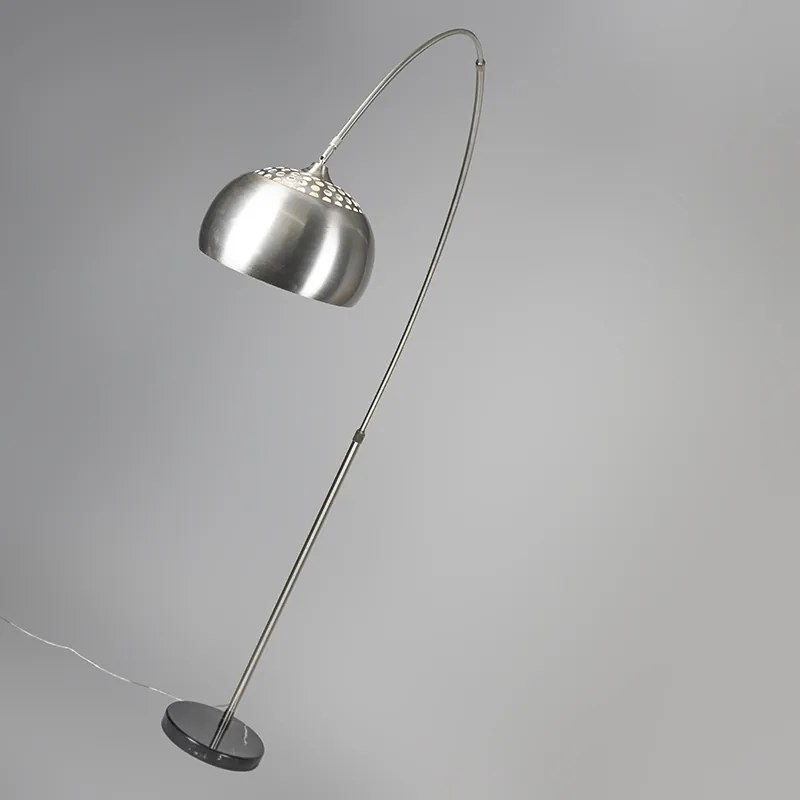Oceľová oblúková lampa s kovovým tienidlom 33 cm nastaviteľná - XXL
