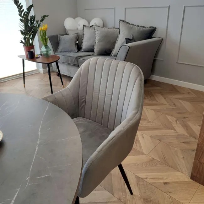 Jedálenská stolička SEVILLA zamatová, grafitová