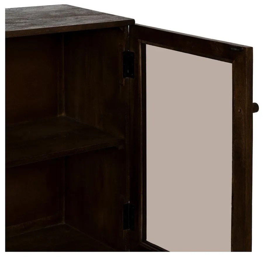 Hnedá vitrína z mangového dreva 180x87x35 cm Ravi – Ixia