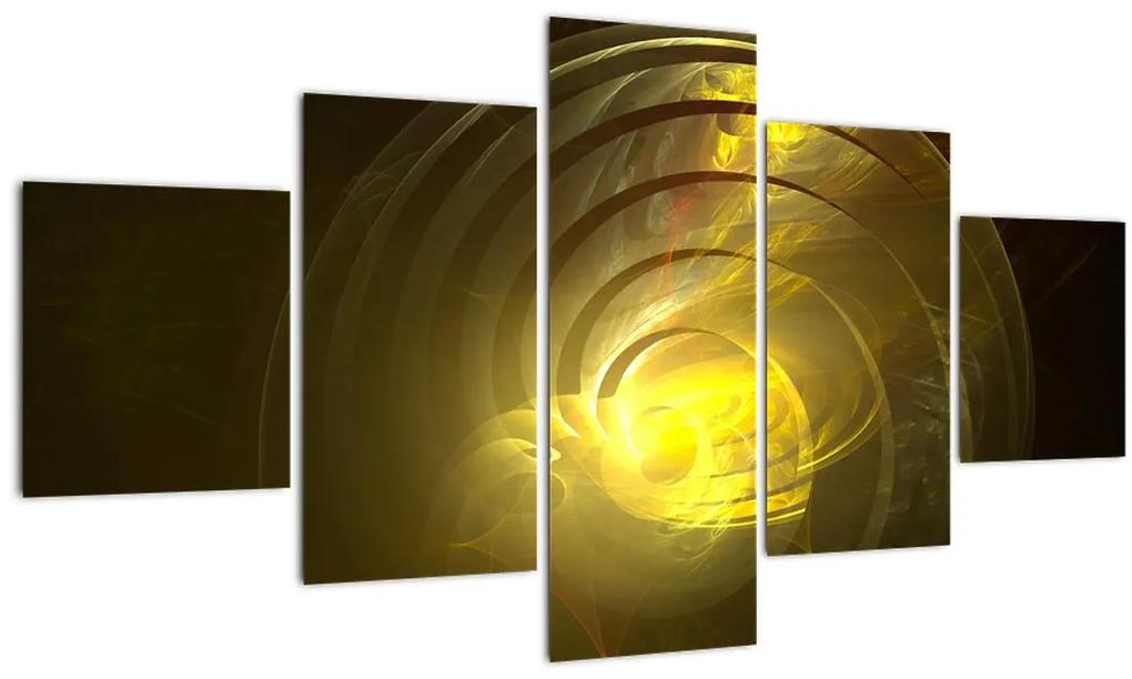 Obraz žltej abstraktnej špirály (125x70 cm), 40 ďalších rozmerov