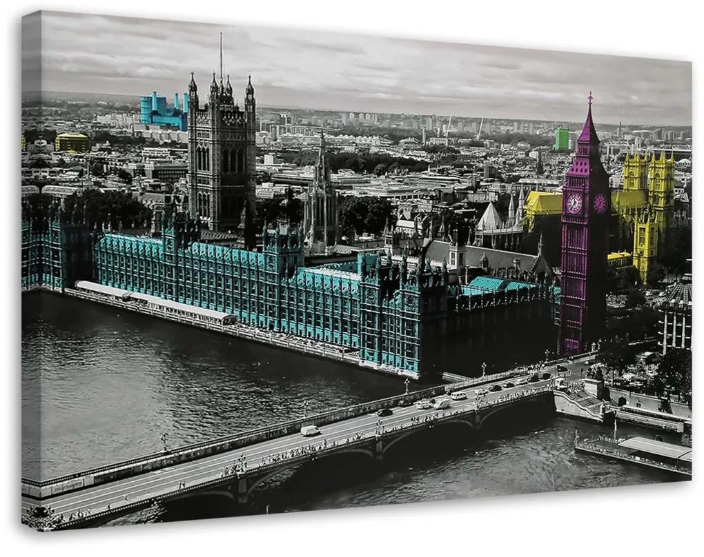 Obraz na plátně London City Barevné - 100x70 cm