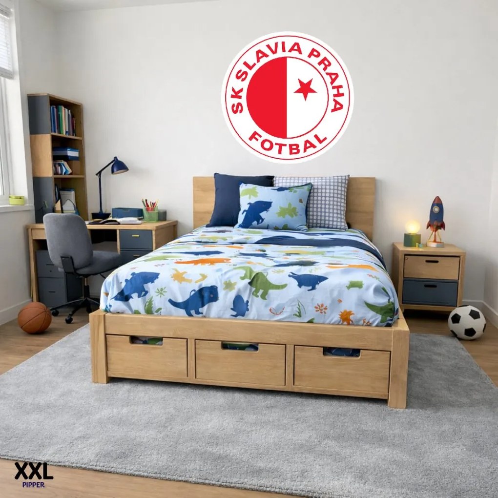Textilná nálepka na stenu - logo "SK Slavia Praha" Veľkosť: 100 cm