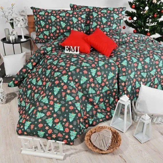 Vianočné obliečky bavlnené Ilenia EMI: Štandardný set jednolôžko obsahuje 1x 140x200 + 1x 70x90