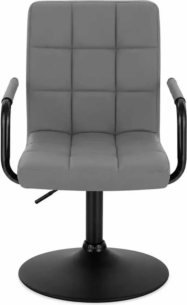 LuxuryForm DESIGN Otočná stolička VERONA BLACK na čiernom tanieri - sivá