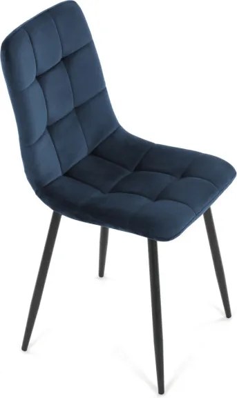Jedálenská stolička zamatová, modrá CT-281 BLUE4