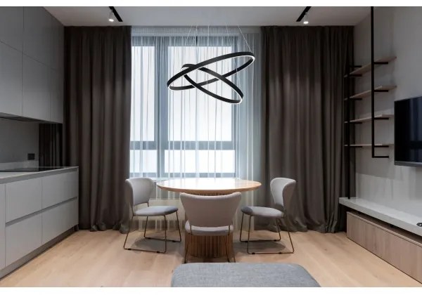 Maytoni MOD058PL-L74B3K - LED Luster na lanku RIM LED/88W/230V pr. 80 cm čierna