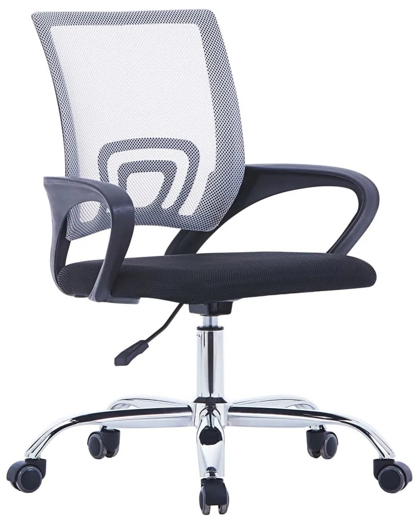 vidaXL Kancelárska stolička s mriežkovaným operadlom sivá látková