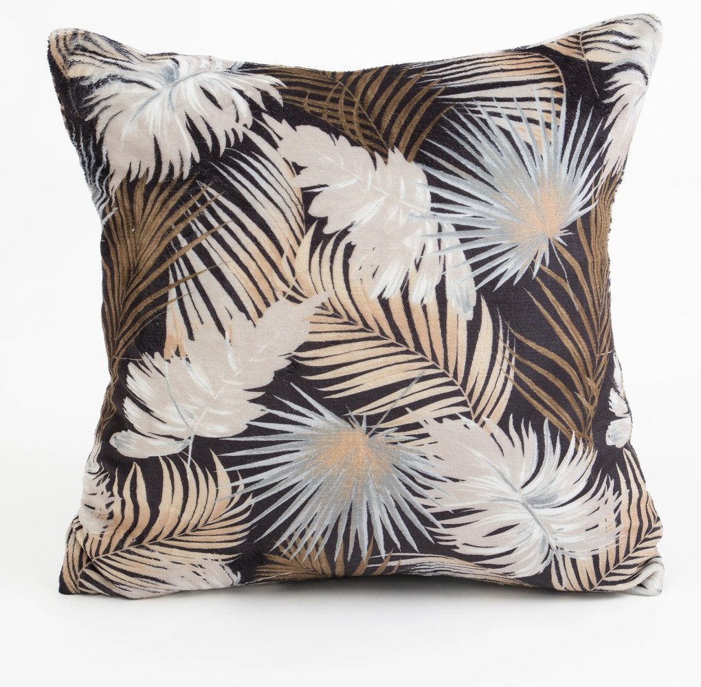 Obliečka na vankúš mikroplyš Digital 40 × 40 cm - Taisa čierno/zlatá