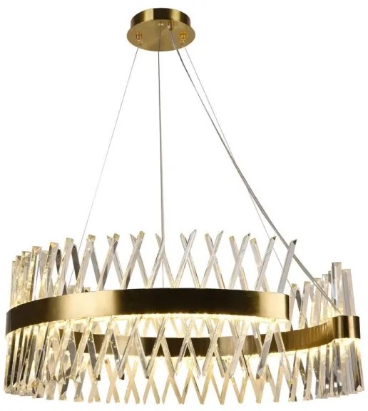 LED Stmievateľný luster na lanku LED/175W/230V 3000-6500K zlatá + diaľkové ovládanie