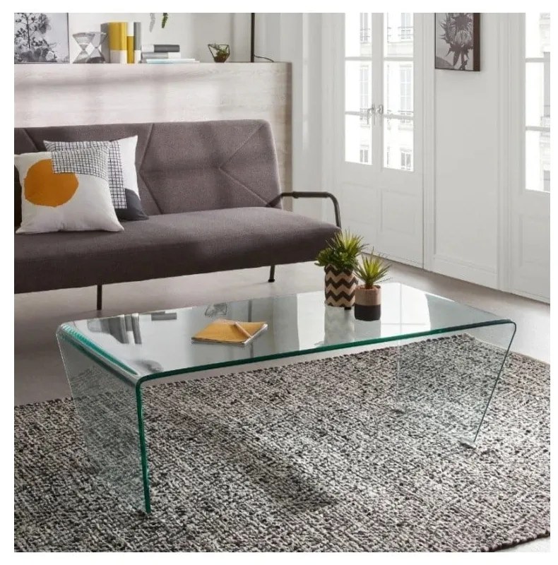 Sklenený konferenčný stolík 60x120 cm Burano – Kave Home