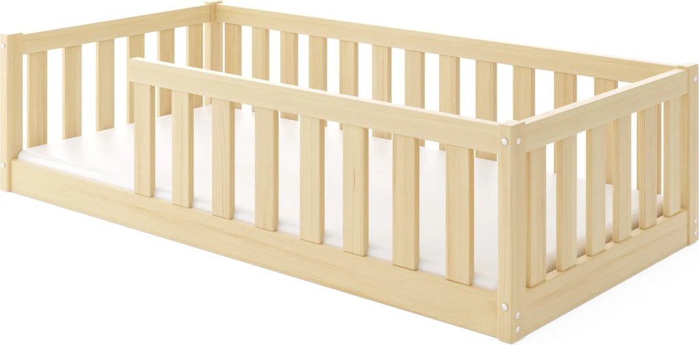 Detská posteľ BELLA SIMA 160x80 Montessori z masívu – prírodná borovica