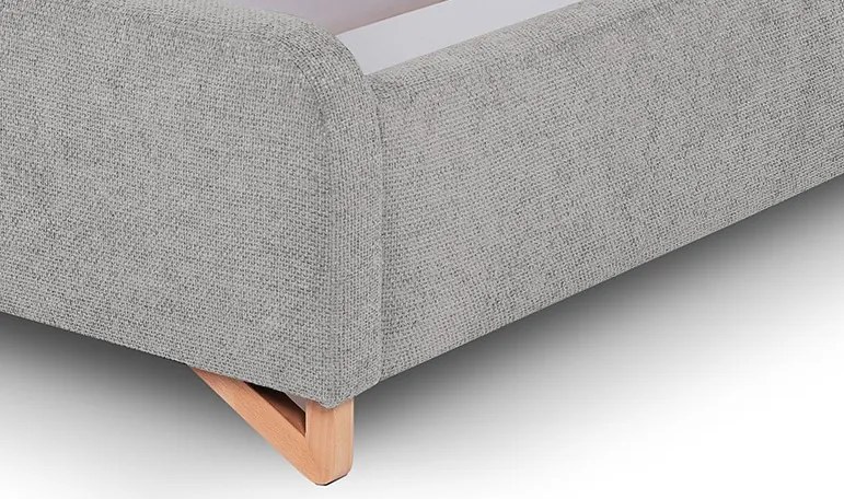 Posteľ Flamingo 180x200 cm, svetlo šedá štruktúrovaná tkanina