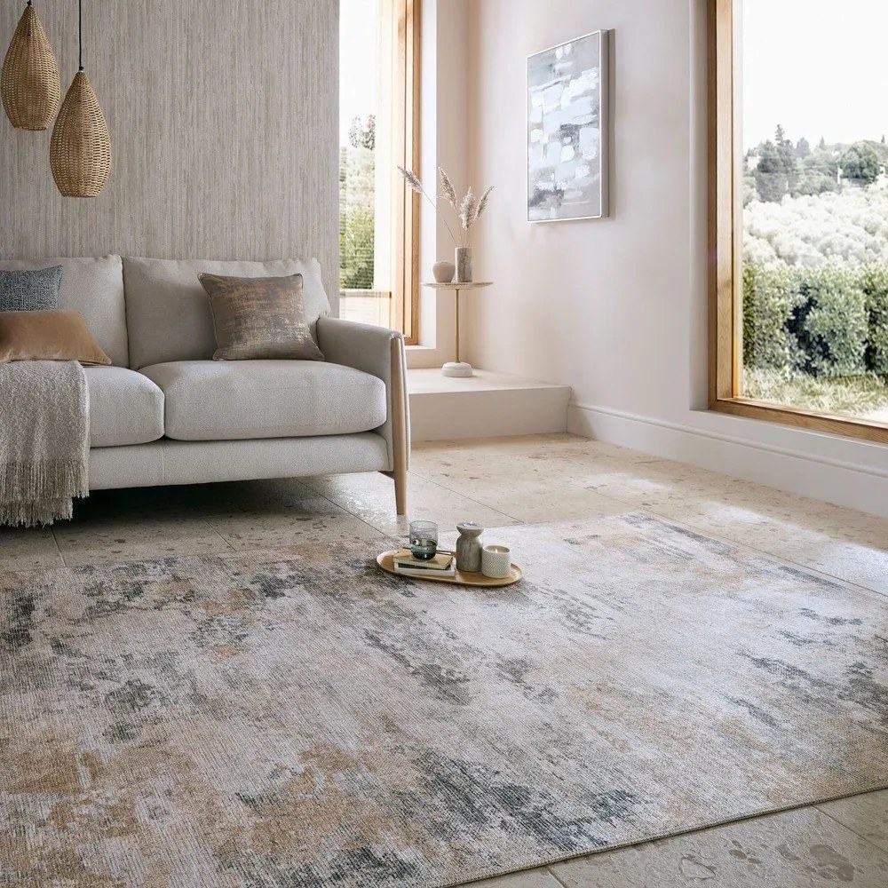 Sivobéžový prateľný koberec 152x230 cm Lila Abstract – Flair Rugs