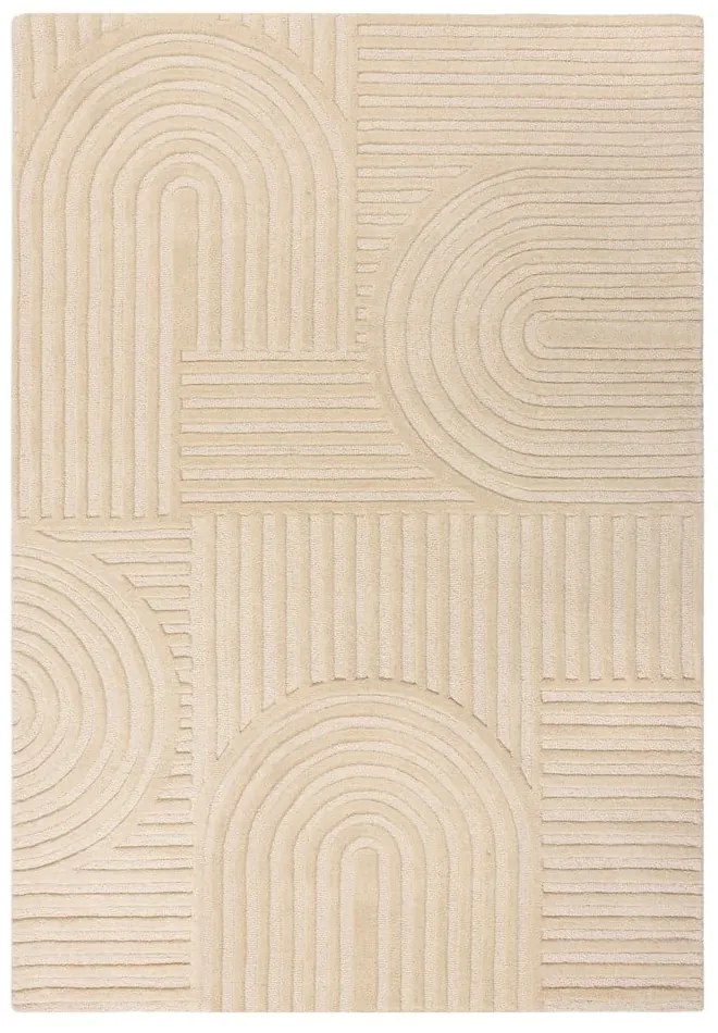 Béžový vlnený koberec Flair Rugs Zen Garden, 120 x 170 cm