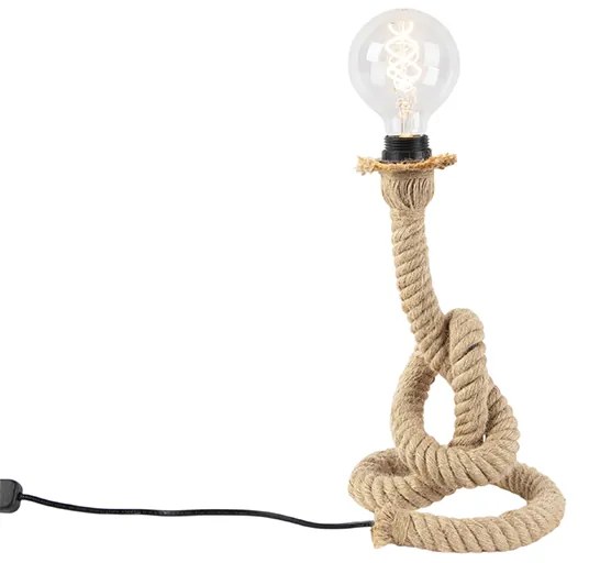 Rustikálna stolná lampa z lana - Ropa