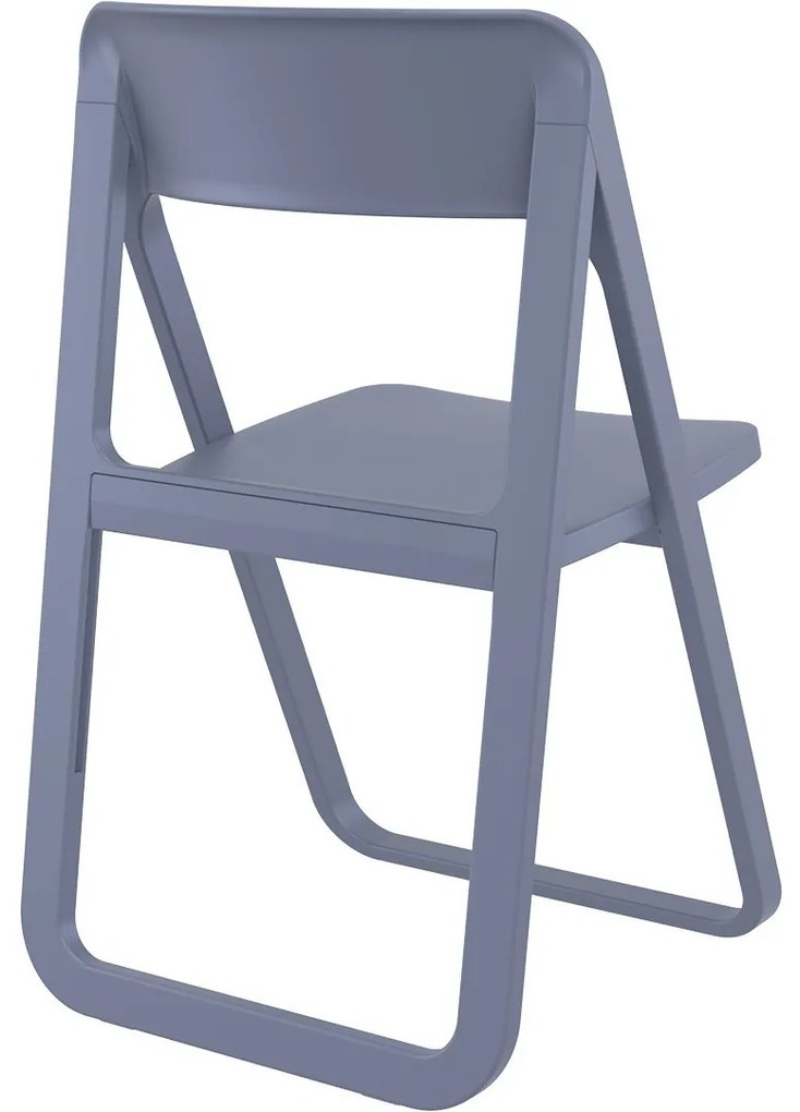 DREAM skladacia záhradná stolička bez podrúčok dark grey