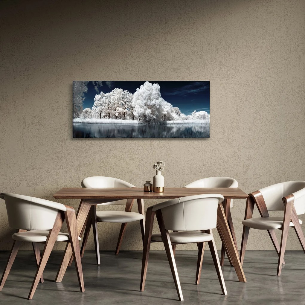 Obraz - Snehobiele stromy (120x50 cm)