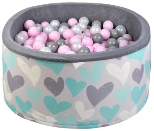 Iso Trade Suchý bazén s loptičkami IsoTrade - srdiečka