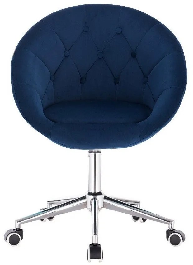 LuxuryForm DESIGN Kreslo VERA VELUR na striebornej podstave s kolieskami - modré