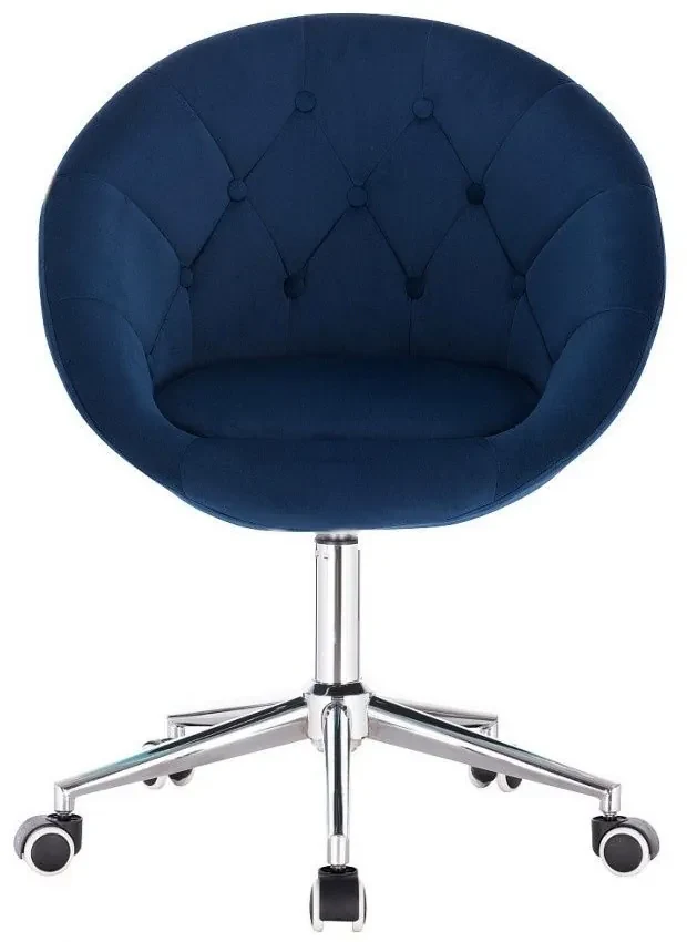 LuxuryForm DESIGN Kreslo VERA VELUR na striebornej podstave s kolieskami - modré