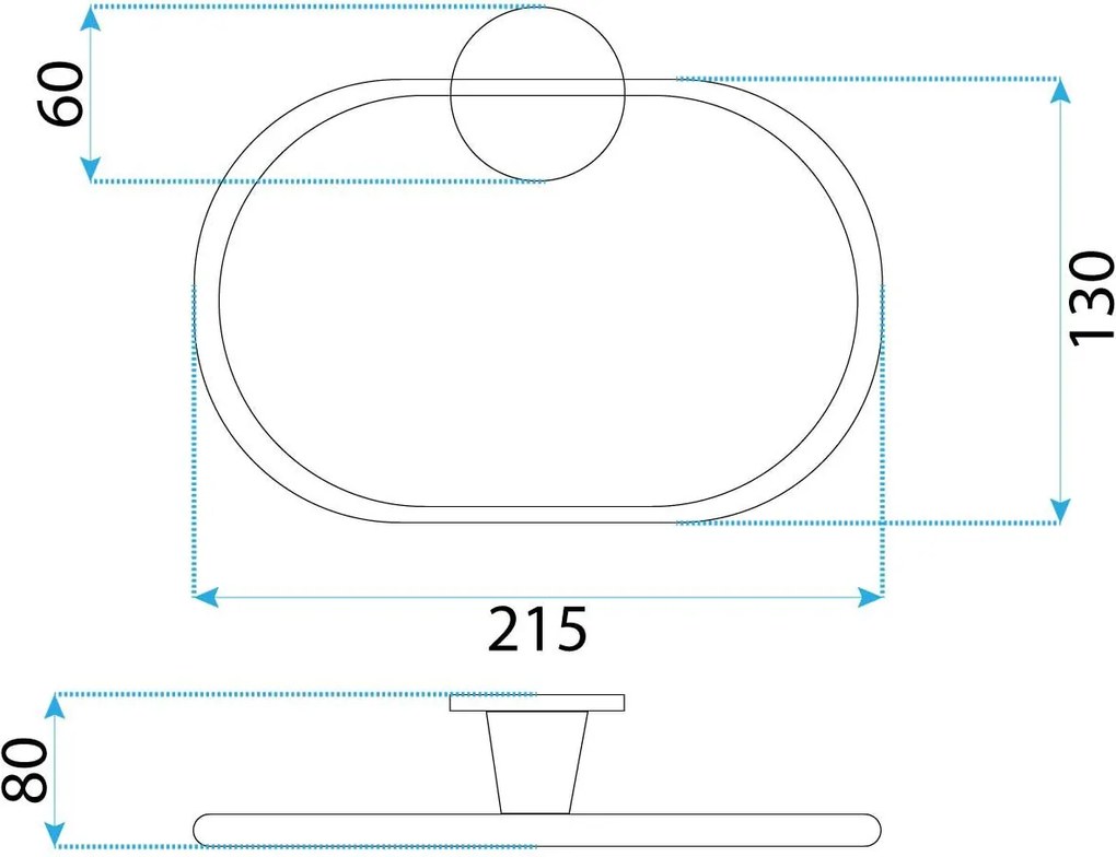 Rea Aristo, prsteňový vešiak na uterák, brúsená oceľ, REA-98502