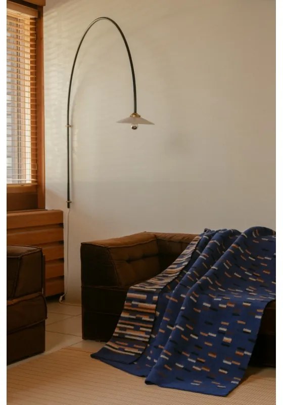 Vlnená deka Yllätys 130x180, modro-škoricovo-hnedá