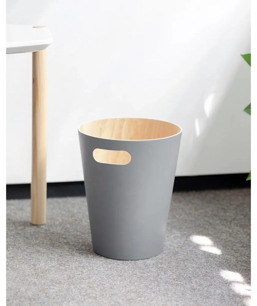 Umbra Odpadkový kôš WOODROW 28 cm sv. šedý, prírodný