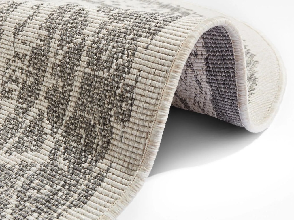 Kusový koberec Mojkoberec Original Nora 104156 Grey Creme kruh – na von aj na doma, 200x200 (priemer) kruh, šedá, chodba / predsieň, Mujkoberec Original