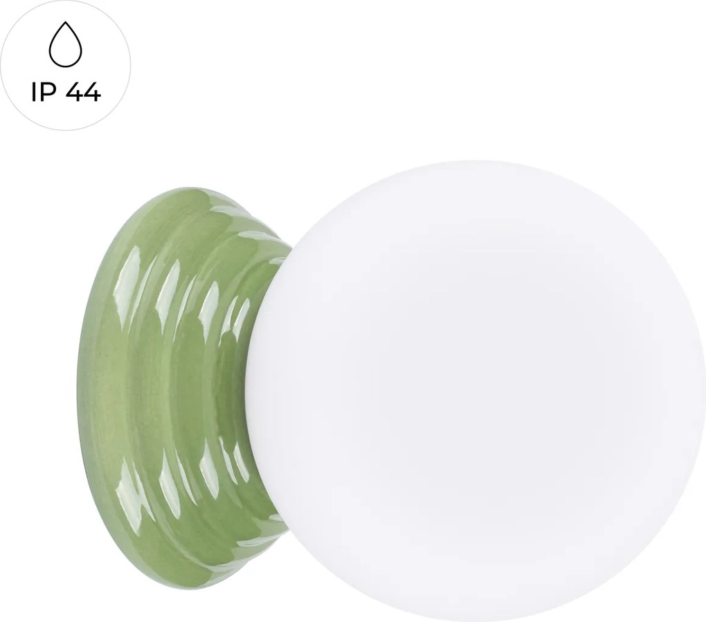 Nástenné svietidlo Zori, 1x biele sklenené tienidlo, gr