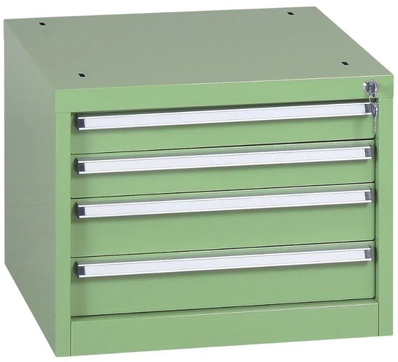 Závesný dielenský box na náradie k pracovným stolom do dielne GL, 4 zásuvky, 565 x 580 x 450 mm