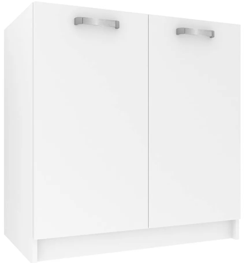 Kuchynská skrinka Belini drezová 80 cm biely mat bez pracovnej dosky TOR SDZ80/0/WT/WT/0/U