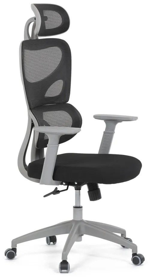 Kancelárska ergonomická stolička GRANT II — sieť, látka, sivá/čierna