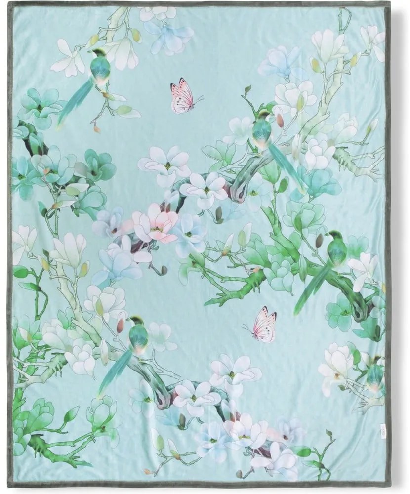 Zelená obojstranná deka Descanso Shi, 130 x 160 cm