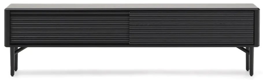 Čierny TV stolík v dekore duba 200x57x35 cm Lenon – Kave Home