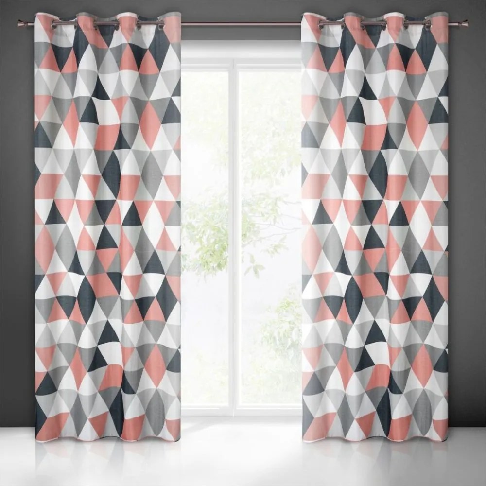 Záves zdobený farebným geometrickým vzorom Šírka: 140 cm | Dĺžka: 250 cm